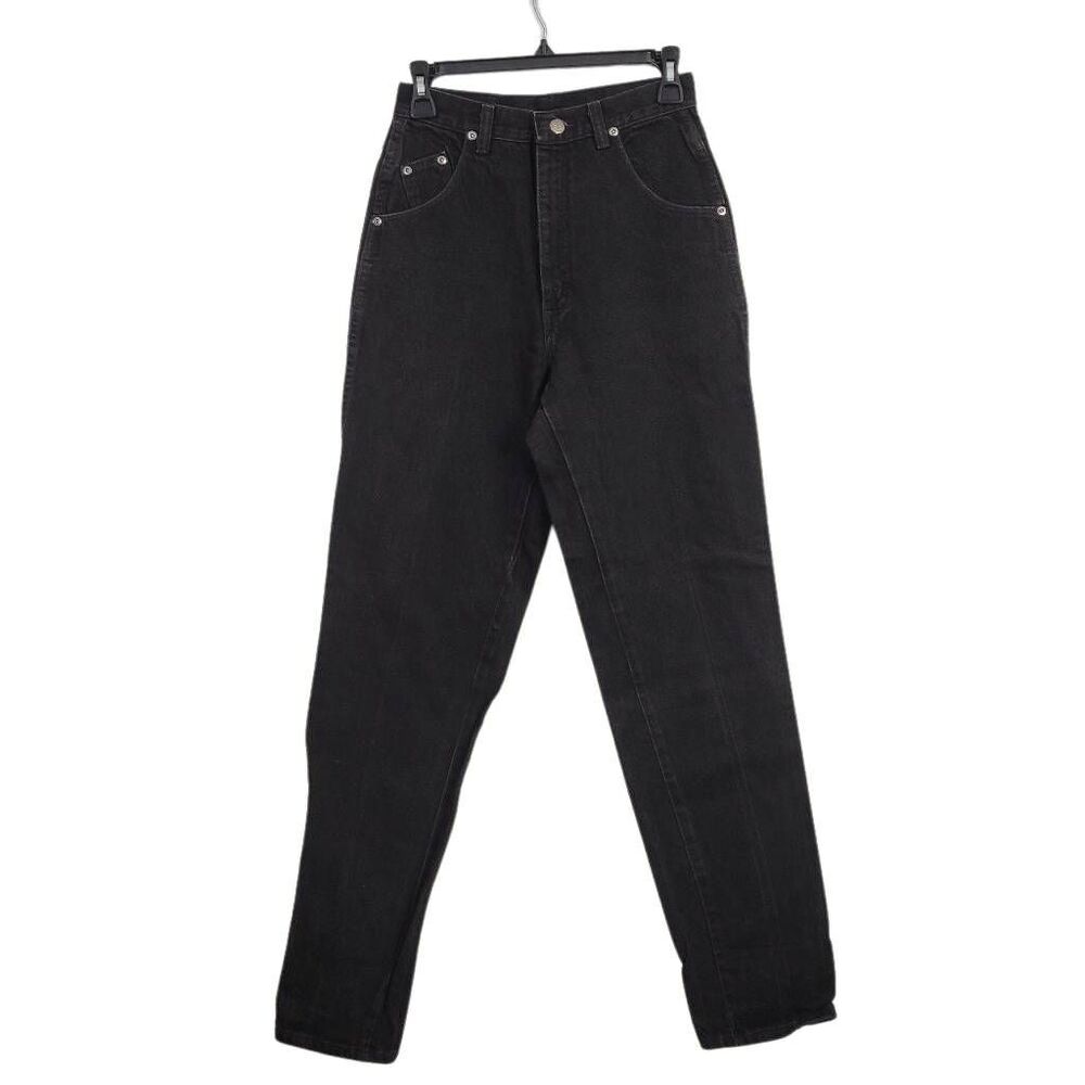 Vtg Wrangler‎ Silverlake Black Jeans Sz 7/8 Western Bareback Cowgirl 34" Inseam